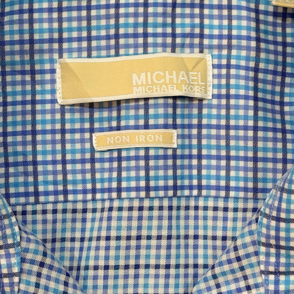 Michael Kors Non Iron Dress Shirt Blue 17.5 34/35 - Picture 5 of 5